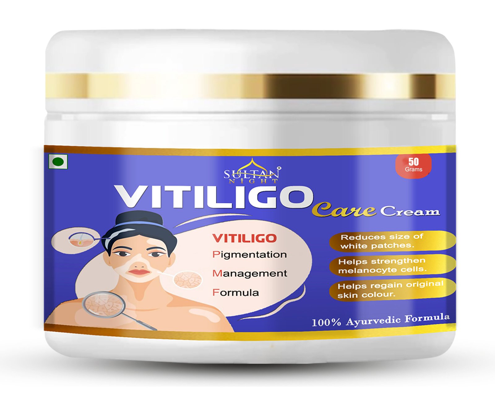 Vitiligo Care Cream Suppliment Facts 50 gm