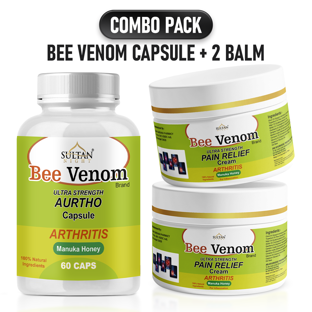 2 Bee Venom Balm + 1 Bee Venom Capsule1