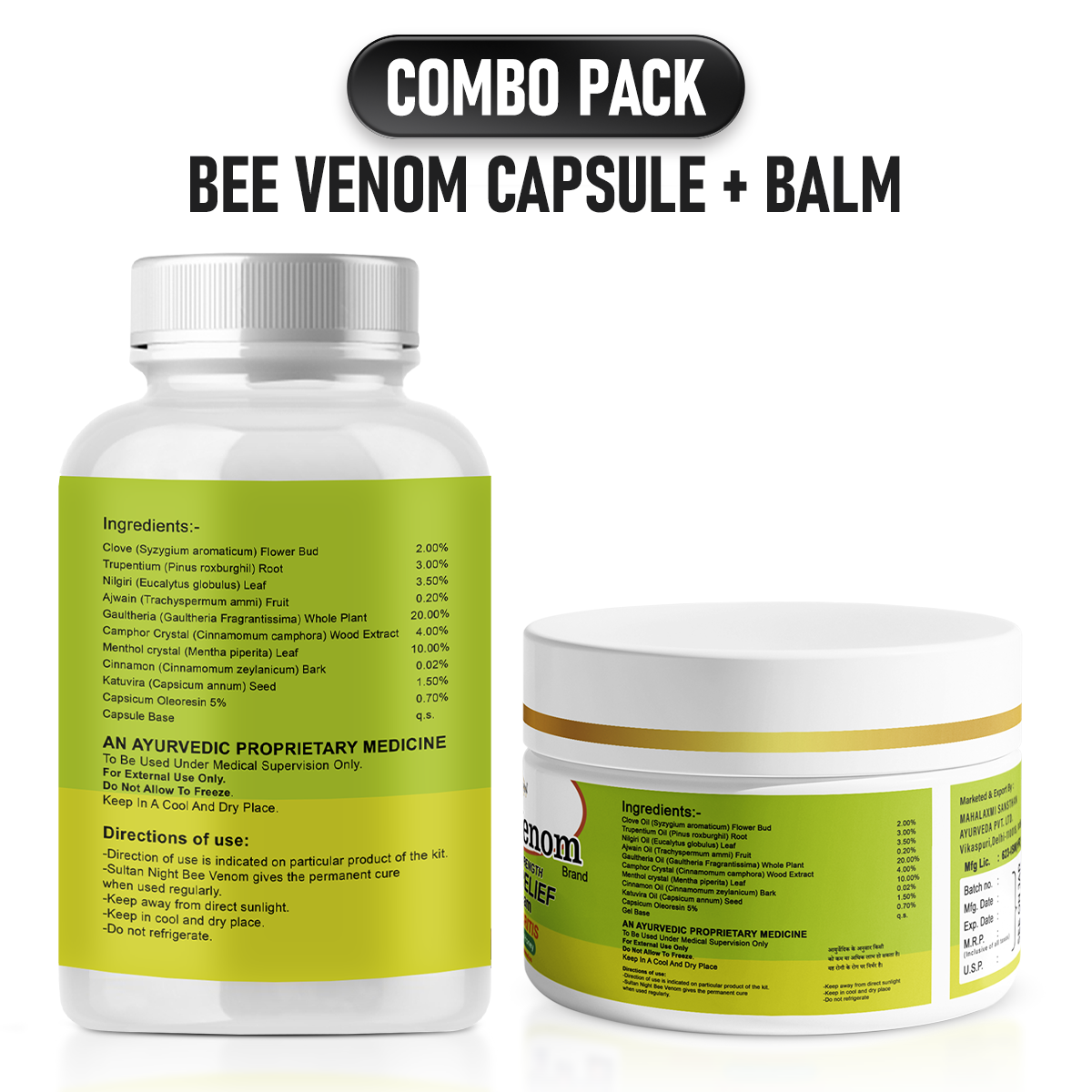 1 Bee Venom Balm + 1 Bee Venom Capsule Combo