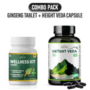 Sultan Night Ginseng + Height Vede Capsule Combo : Increase energy | Improve immunity | Elevate Mental Functions | Improve joint Stiffness and Flexibility