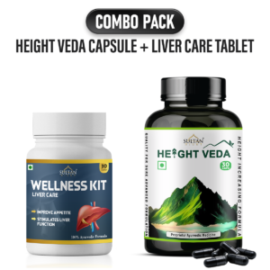 Sultan Night Liver Care + Height Veda Capsule : Improve Digestion | Increase Hunger | Relieve Stomach pain | Strengthen liver function | Maintain  joint Health