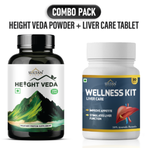 Sultan Night  Liver Care + Height Veda Powder Combo : Sugar Free Herbal Extracts | Reduce  Irritation and Inflammation | Improve Metabolism