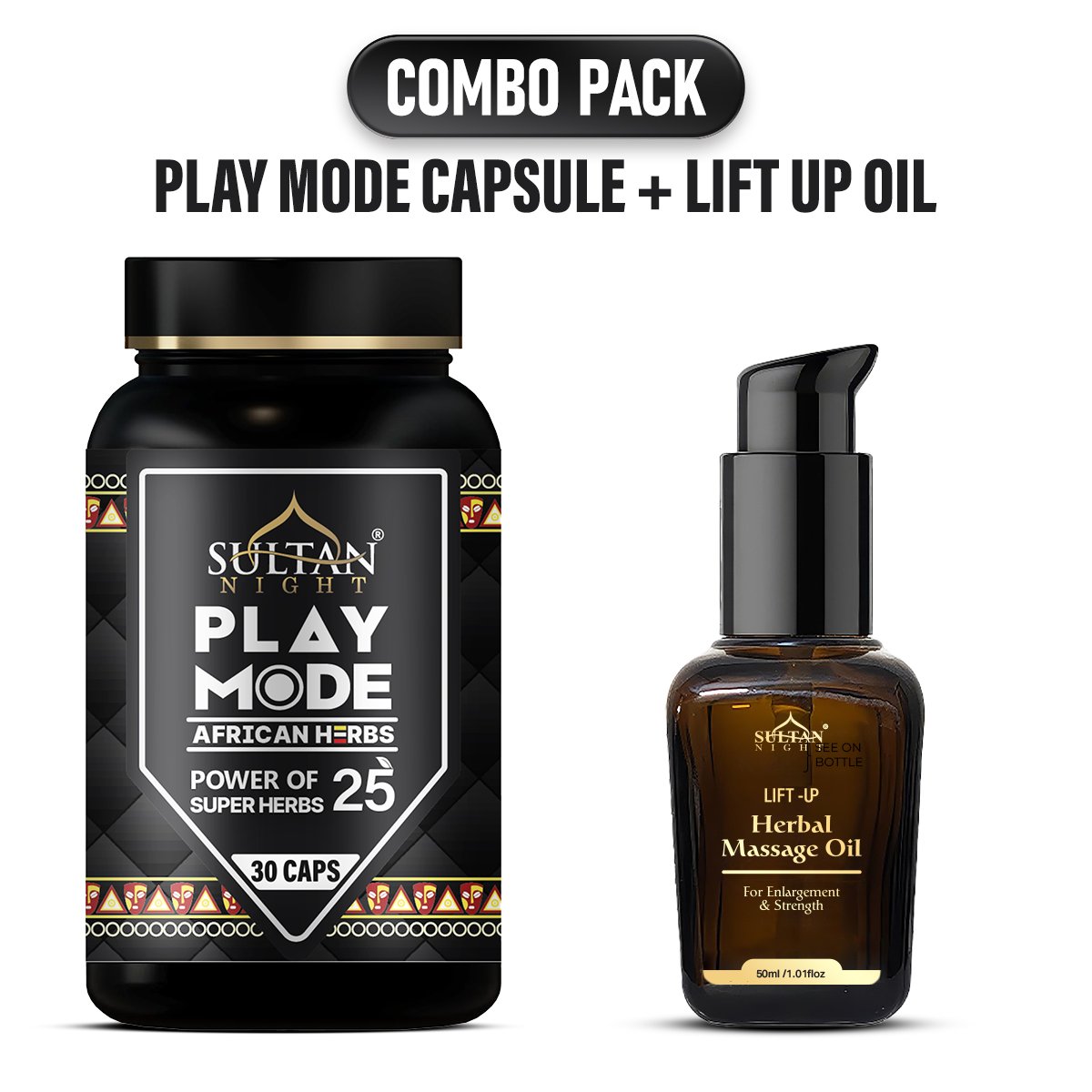 Play Mode Capsule + Lift- Up Oil: Bring Down Inflammation | Build up Erection | Uplift Stamina | Enrich Confidence | Upraise Length and Thickness